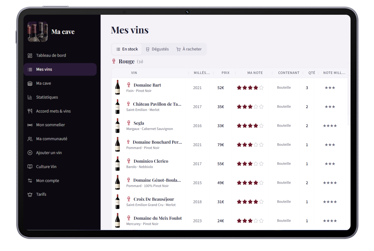 Celesime — Mes vins sur MacBook